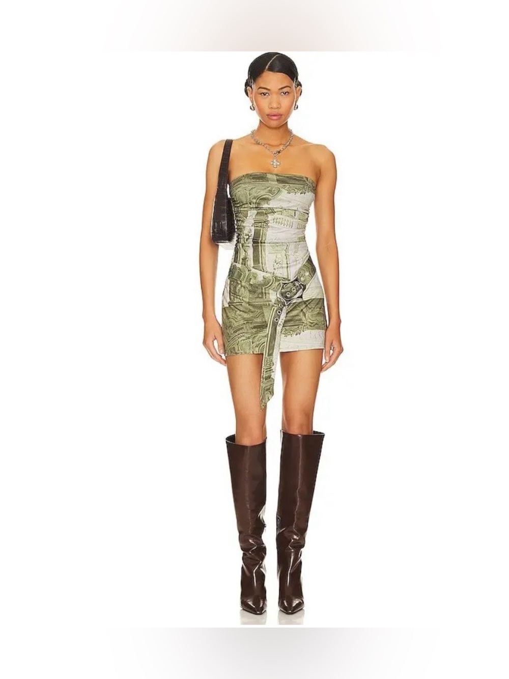 NWT‎ MIAOU Alisha Dress In Green, Size XXS